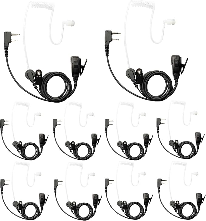 10 PCS UV-5R Earpiece Surveillance Kit Compatible by Yolipar