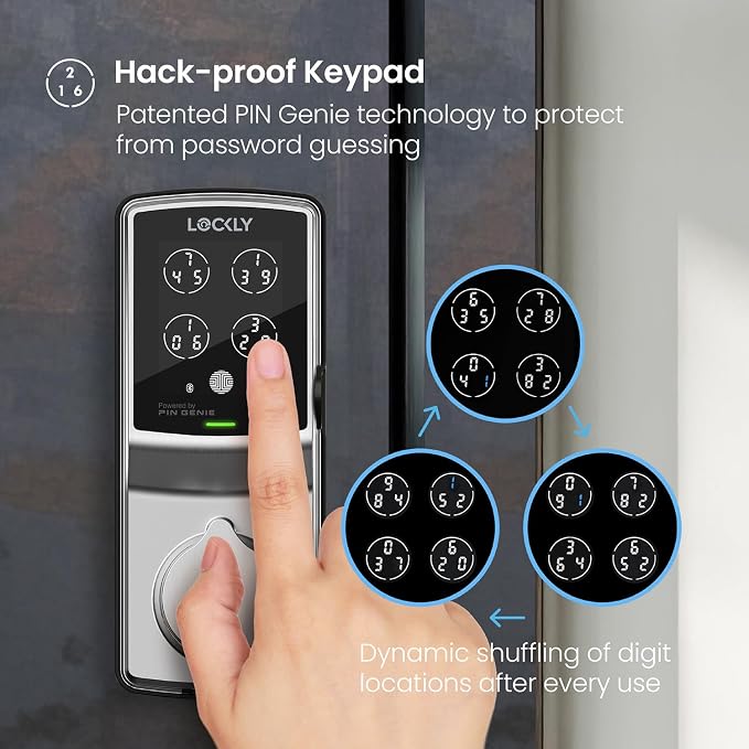Lockly Secure Pro Smart Deadbolt Lock — Fingerprint Keyless Entry, PIN Genie® - Image 3