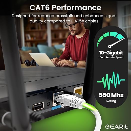 GEARit Cat 6 Ethernet Cable CCA LAN Network Cord, Network Cable - Image 3