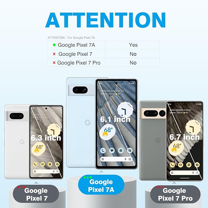 OMOTON Screen Protector for Google Pixel 7A 5G, 3 Pack Tempered Glass & Camera - Image 2
