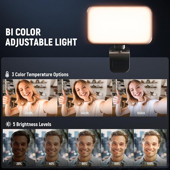 NEEWER Entry Level Version LED Selfie Light, 54 LEDs Plastic Clip on Phone Fill - Image 4