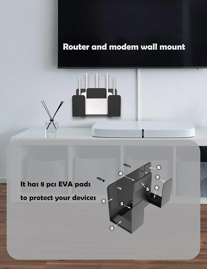 Universal Wall Mount for Laptop/Keyboard/Tablet/Kindle/Router/Modem/Cable Box - Image 4