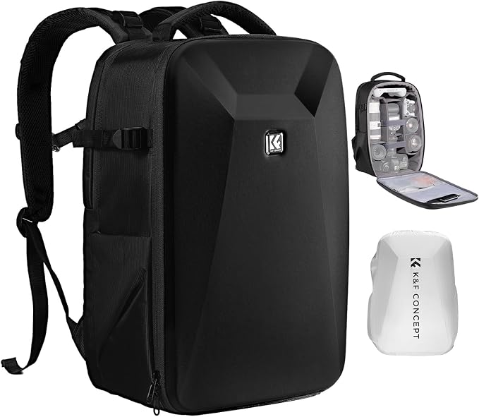K&F CONCEPT Camera Backpack, Hardshell Photography DSLR Camera Bag by KFCONCEPT