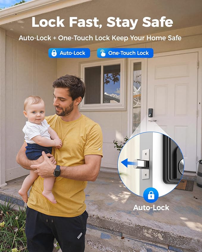 Smart Door Lock, ANYBELL Keyless Entry Door Lock Fingerprint - Image 6