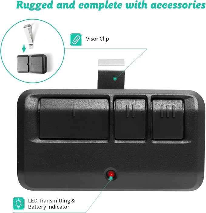 2 Replacement Garage Door Opener Remote, Compatible - Image 5