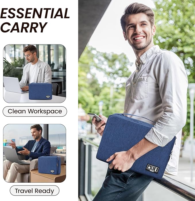 Large Electronic Organizer Travel Case, Double Layer Tech Accessories Bag - Image 7