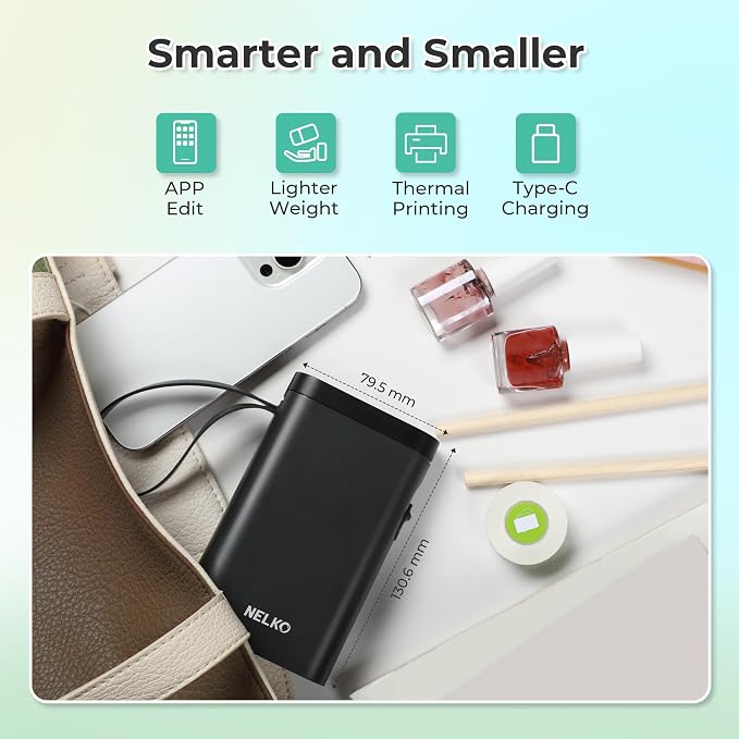 Nelko Label Maker Machine with Tape, P21 Bluetooth Label Printer, Wireless Mini - Image 4