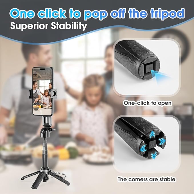 Magnetic Tripod for Phone, 2 in 1 for Magsafe Stand＆ Clip Portable Pocket Size - Image 4