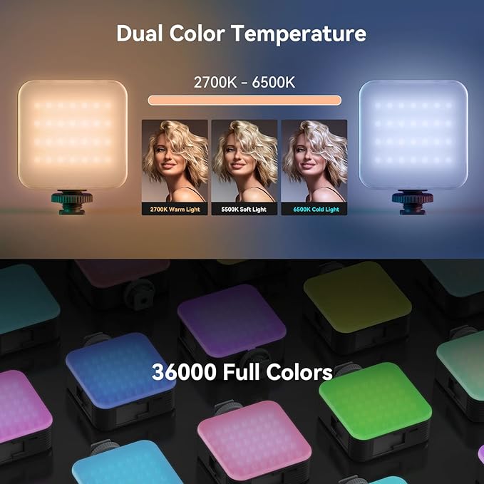 SmallRig P108 RGB Video Light, Portable LED Camera Lights 360° Full Color - Image 3