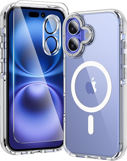 toushion 3 in 1 for iPhone 16 Plus Case Clear Bumper | by Unknown
