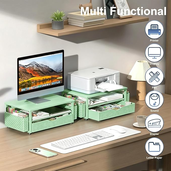 Spacrea Desk Organizer and Accessories, Computer Monitor Stand Riser - Image 6