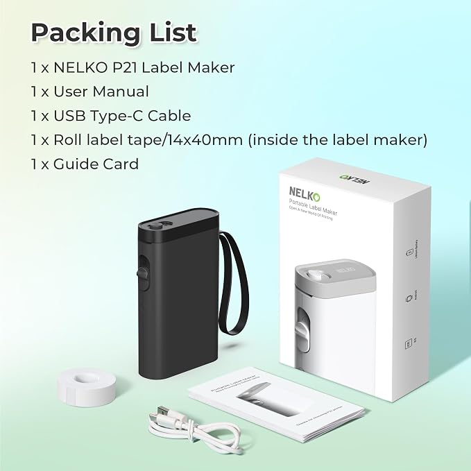 Nelko Label Maker Machine with Tape, P21 Bluetooth Label Printer, Wireless Mini - Image 7