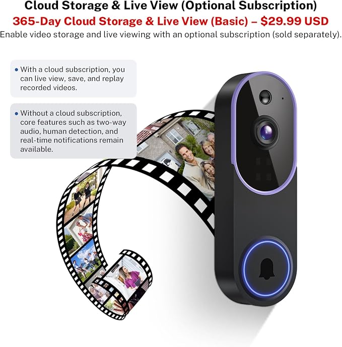 Smart 1080p Video Doorbell Camera - Image 7