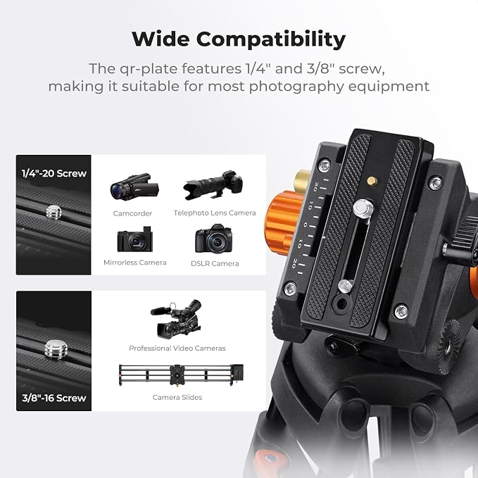 K&F CONCEPT 80" Video Tripod - Image 6