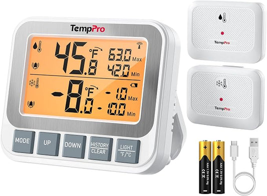 TempPro Wireless Freezer Fridge Thermometer by TempPro