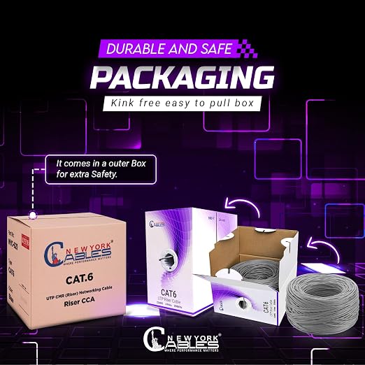 NewYork Cables | Cat6 Ethernet Cable 1000ft | Bulk Riser 23AWG, UTP 4 Pairs - Image 6
