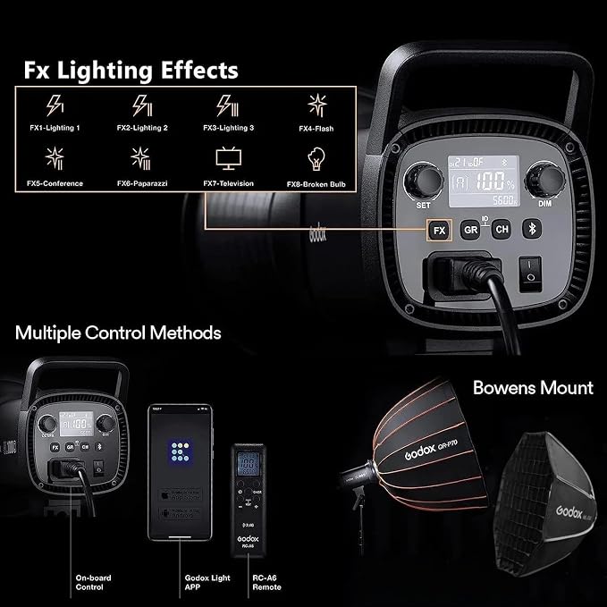 Godox SL60IID 70W LED Video Light, 18600Lux@1M 5600K LED Continuous Light - Image 5