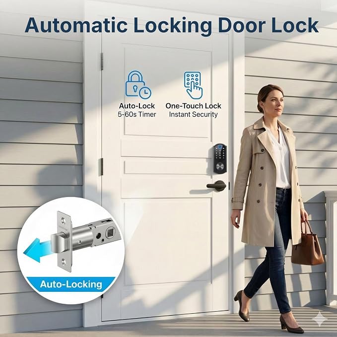 Keyless Entry Door Lock with Built-in WiFi, Fingerprint Smart Lock - Image 6