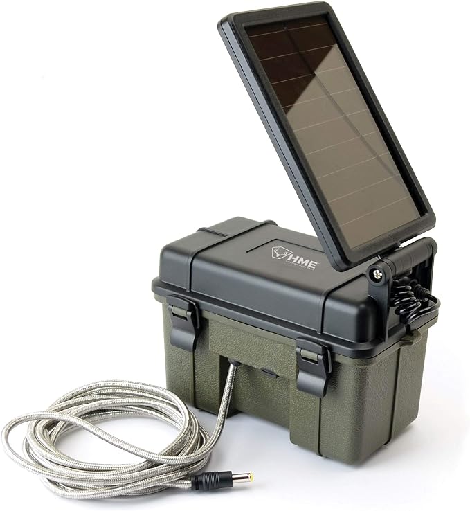 HME Trail Camera 12V/Solar Auxiliary Power Pack Durable Weather-Resistant by HuntingMadeEasy