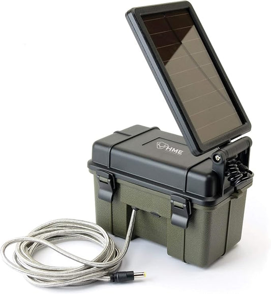 HME Trail Camera 12V/Solar Auxiliary Power Pack Durable Weather-Resistant by HuntingMadeEasy