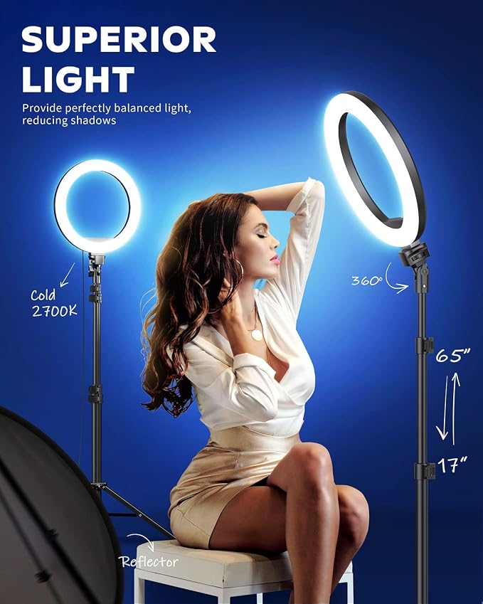Kaiess 10.2" Selfie Ring Light - Image 3