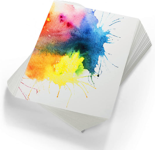 TaoBary 300 Pcs Watercolor Paper Sheet Bulk White Cold Press Paper Pack 110 lb 230 GSM Sketch Painting Watercolor Pad for Watercolorist Beginning Artists Adults Drawing Craft(8.5 x 11.5 Inch,230 GSM)