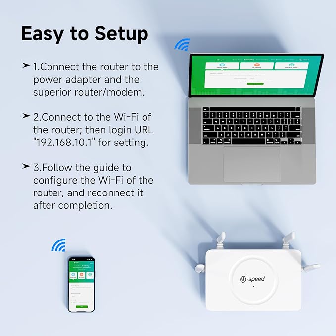 U-SPEED AC1200 WiFi Router Dual Band Wireless Internet Router, Speed Up to 1.2 - Image 5