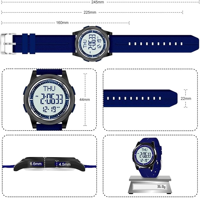 Beeasy Digital Watch for Men Women, 50M Waterproof, Ultra-Thin & Lightweight - Image 5