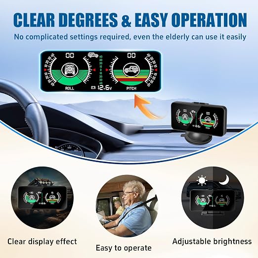 X50 Car Inclinometer for Off-Road Driving, 6-Axis Gyroscope, Two Alarm Modes - Image 5