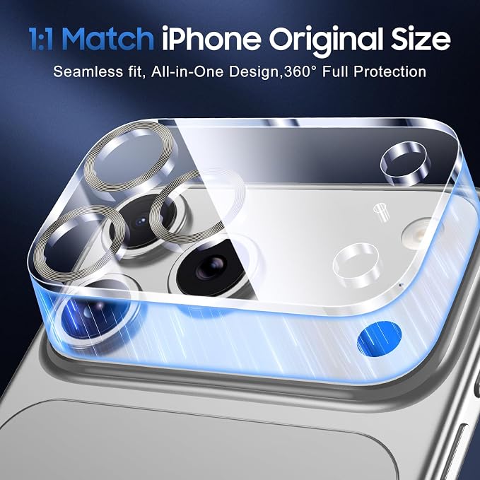 UniqueMe 3 Pack Compatible for iPhone 17 Pro Max Camera Lens Protector - Image 5