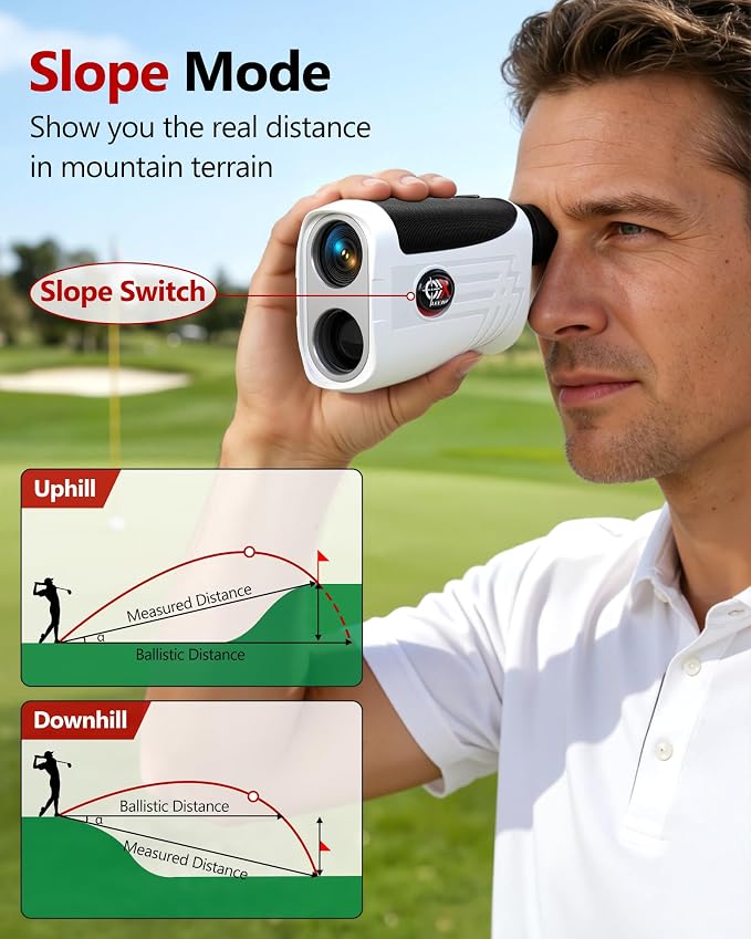 Golf Rangefinder with Slope Switch, Rechargeable Range Finder with Flag Lock - Image 4