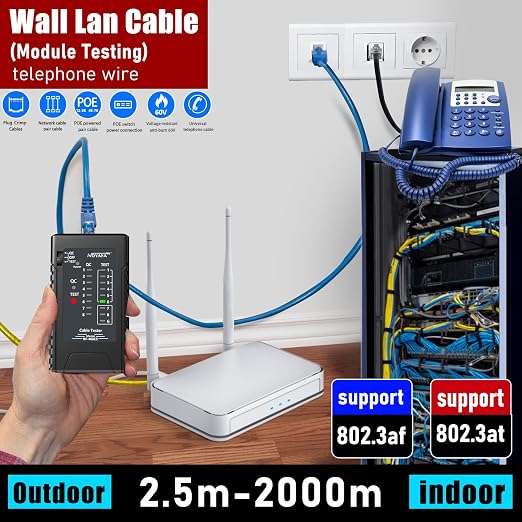 NF-468CS Network Cable Tester, RJ45/RJ11/CAT5/CAT6/CAT5E/CAT6A/ CAT7/POE Test - Image 6