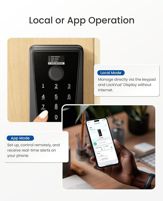 DESLOC Smart Lock D110 Plus, WiFi Fingerprint Smart Front Door Lock - Image 10
