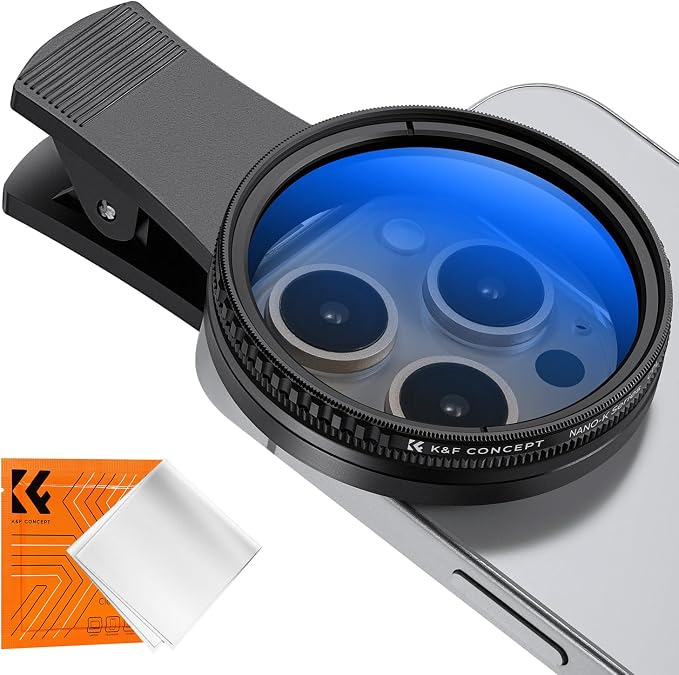 K&F CONCEPT 52mm Clip-on CPL Phone Camera Lens Filter Kit, Circular Polarizer by KFCONCEPT