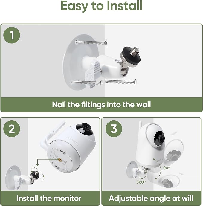 bonoch Adjustable Baby Monitor Wall Mount, Compatible Baby Camera Adjustable - Image 3