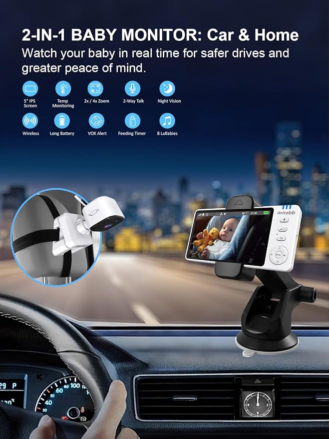 Wireless Baby Car Camera with 1080P Night Vision, Auto On/Off - Image 9