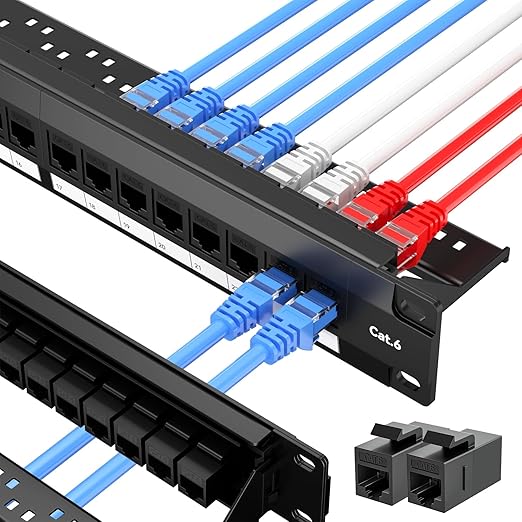 24 Port Patch Panel, Keystone Patch Panel 24 Port Loaded by LinkNexa