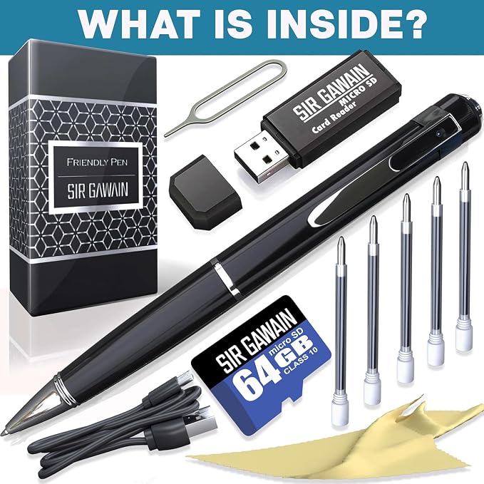 SIRGAWAIN Premium Body Camera Pen — Full HD 1080p Video & Photos, 70-Min Battery - Image 6