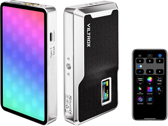 VILTROX 6000mAh On Camera LED Light, APP Control RGB Video Light, All Metal RGB by ViltroxOfficial