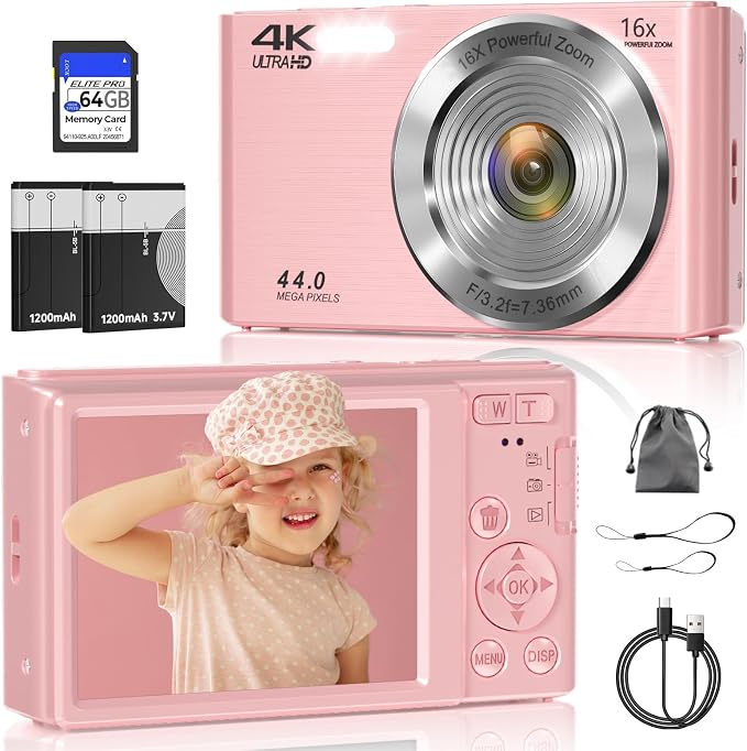 Digital Camera, FHD 4K 44MP Digital Camera by CEYE