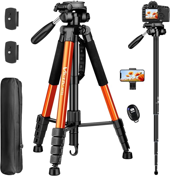 Tripod for Camera, Professional Heavy Duty Compact Camera Stand for Phone by Victiv