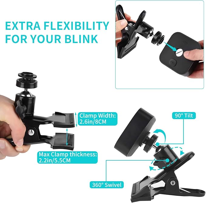 ALERTCAM 2Pack Clip Clamp Mount - Image 3