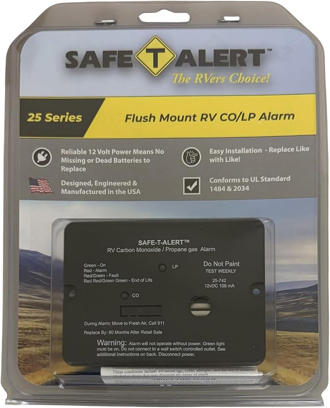 Safe T Alert - Mini Dual LP/CO Alarm - Flush Mount Black - 25-742-BL - Image 2