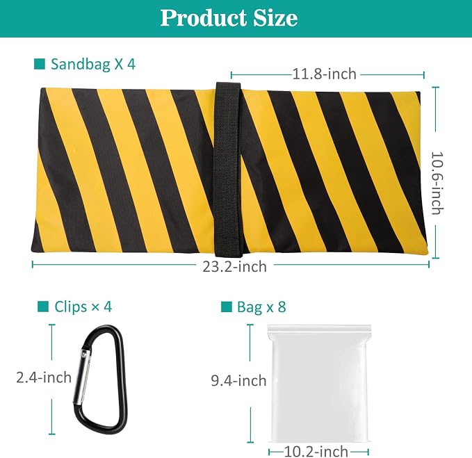 Aimosen 4 Packs Yellow Sandbag Weight Bags - Image 5