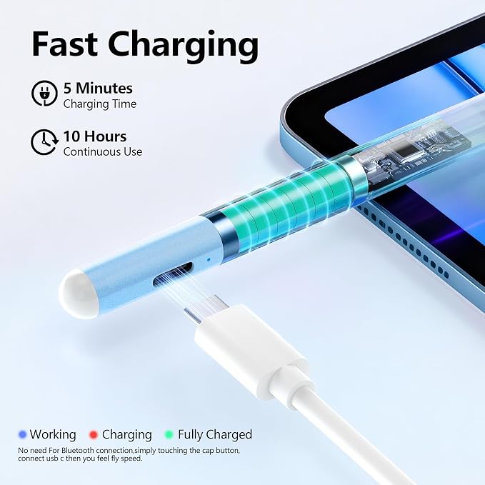 Stylus Pen for iPad 6th-11th Generation-2X Fast Charge Active Pencil Compatible - Image 3