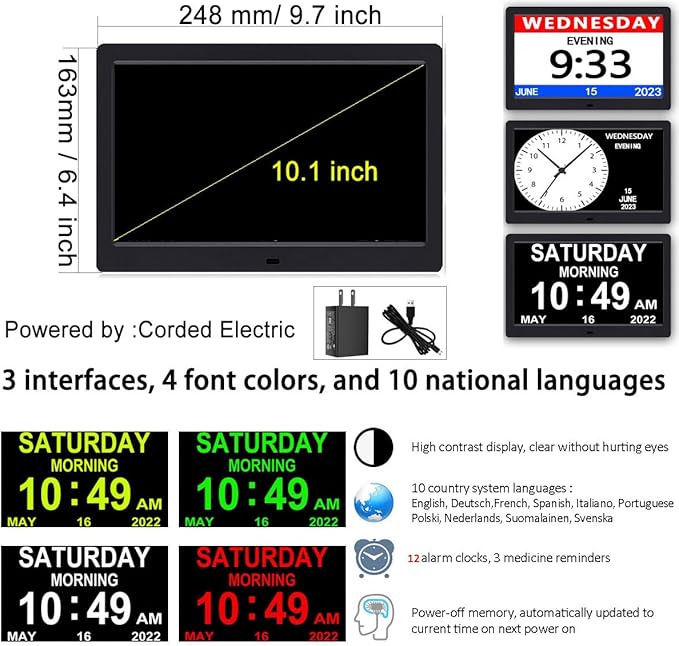 AINFTIME DST Clock with Day and Date - Image 2