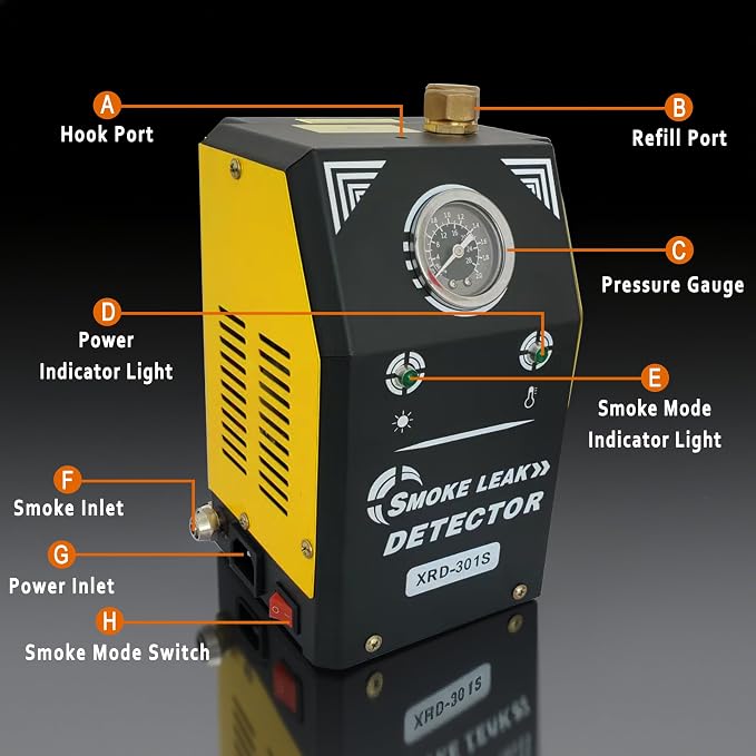 Automotive Smoke Machine with Built-in Air Pump and Pressure Gauge, Adjustable - Image 4