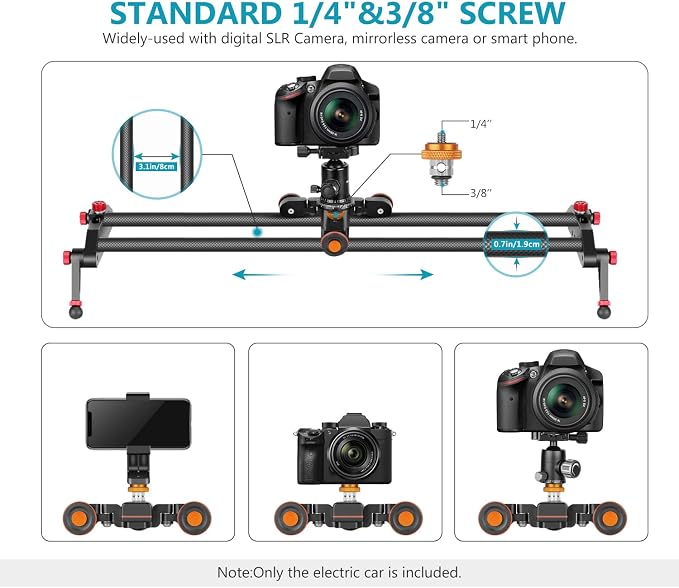 Neewer 3 Wheels Wireless Video Camera Dolly, 3 Speed Motorized Electric Track - Image 6