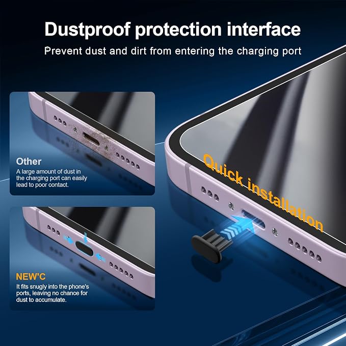 NEW'C 3x Privacy for iPhone 14 Screen Protector+ 3x Camera Lens Protector - Image 4