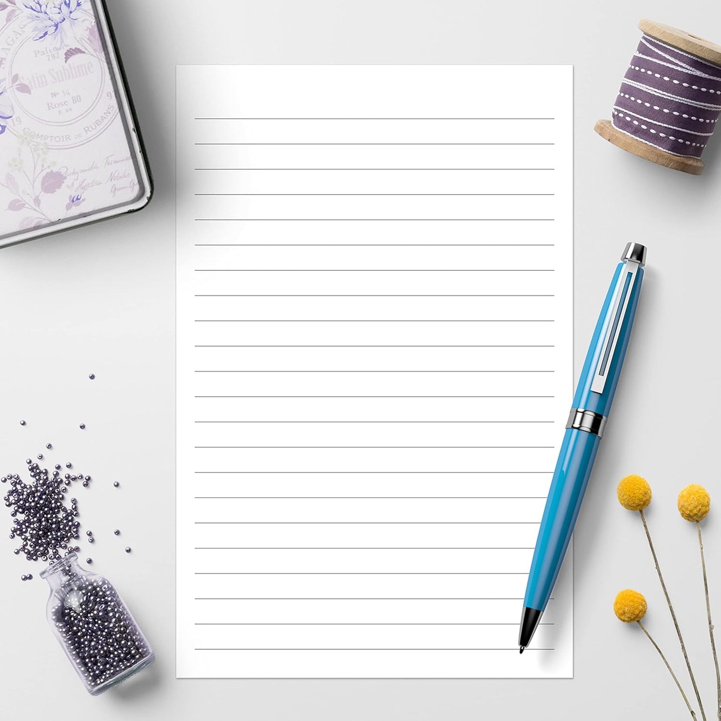 321Done Ruled Notepad Lined Notepad - Made in USA, White - Half Size (5.5x8.5), Wide-Ruled